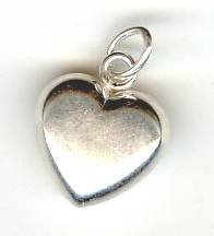 SS6498 1, 13x11mm Sterling Silver Puffed Heart Pendant